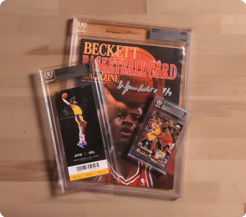 Cards, tickets, and autographs sharing the same BGS label standard